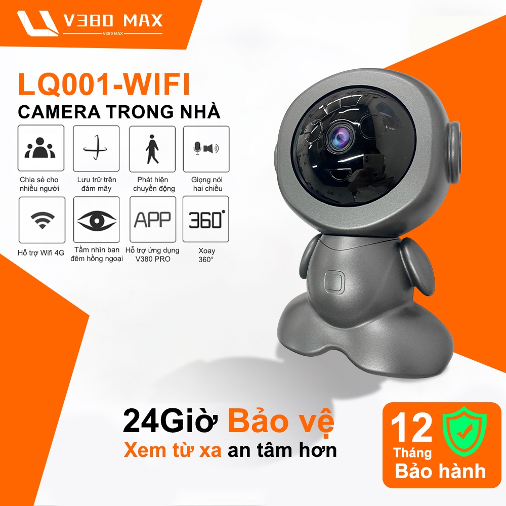 V380 Max CCTV Kết nối WiFi Camera an ninh nhà thông minh IP Người máy Camera Baby/Pet/Nanny HD 1080P