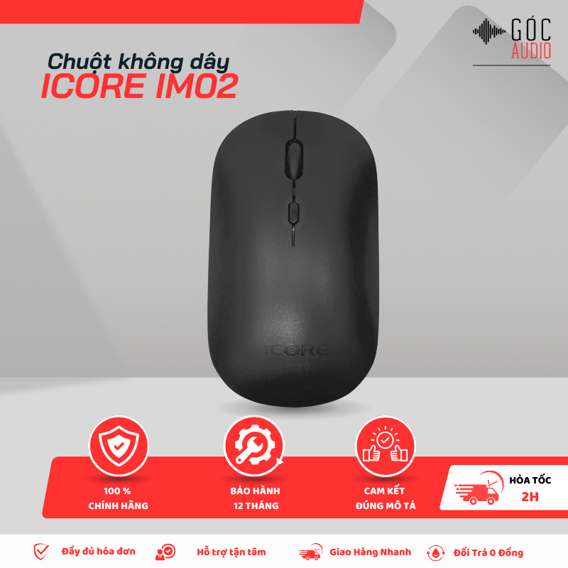 Chuột Vi Tính Không Dây iCore IM02 – Thiết Kế Đối Xứng, Kết Nối Ổn Định - Góc Audio