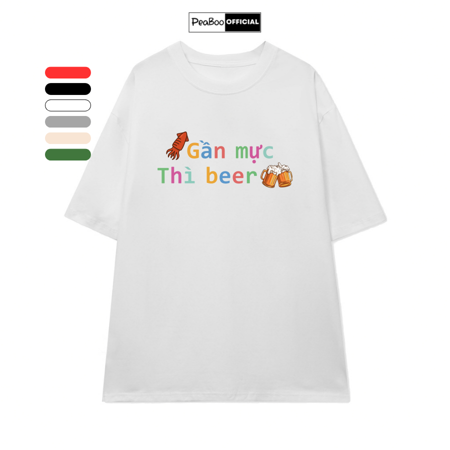 Áo Thun Nữ, Áo Phông Unisex By PEABOO Mã TN Camping Trip Chất Cotton Thoáng Mát Form Rộng Tay Lỡ Cho Nam Nữ | BigBuy360 - bigbuy360.vn