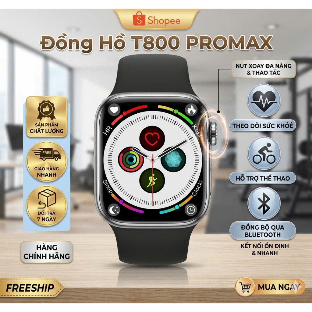Đồng Hồ Thông Minh T800 Pro Max Smartwatch Nghe Gọi Bluetooth, Màn hình đầy đủ Cảm ứng