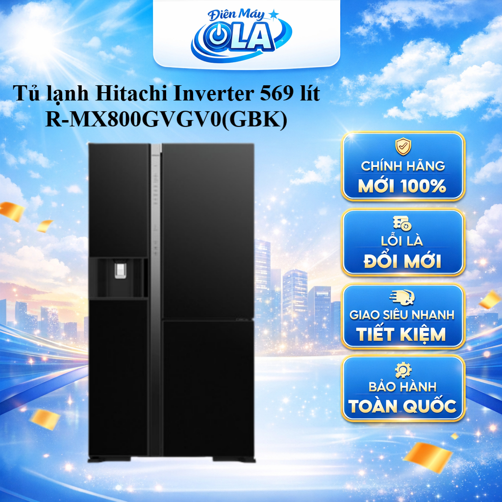 R-MX800GVGV0(GBK) - Tủ lạnh Hitachi Inverter 569 lít R-MX800GVGV0 (GBK) - BẢO HÀNH CHÍNH HÃNG