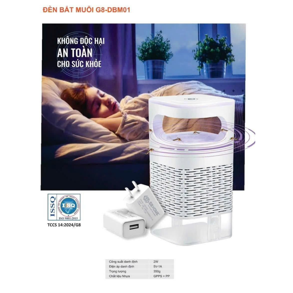 Đèn Bắt Muỗi Thông Minh G8 Home / G8-DBM01 - Thiết Kế Hiện Đại, An Toàn Cho Gia Đình