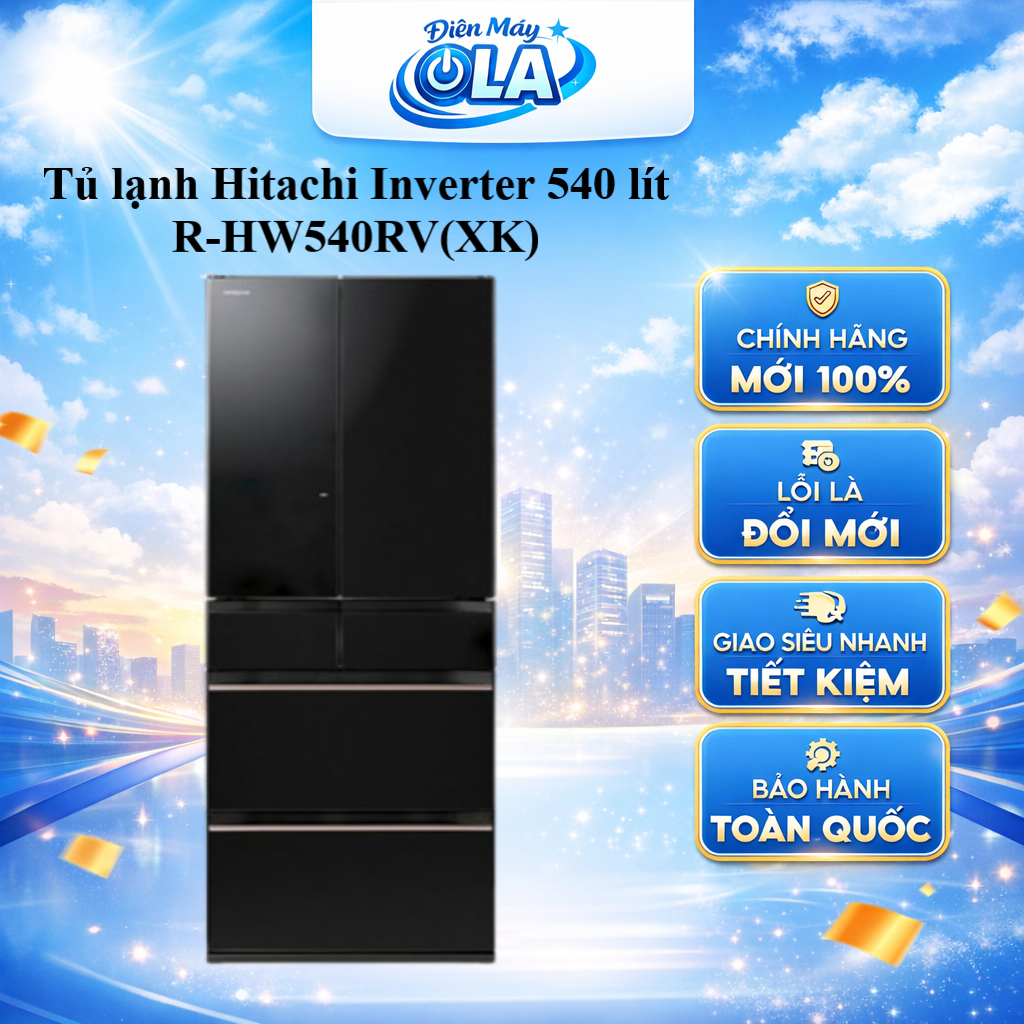 R-HW540RV(XK) - Tủ lạnh Hitachi Inverter 520 lít R-HW540RV-XK - BẢO HÀNH CHÍNH HÃNG