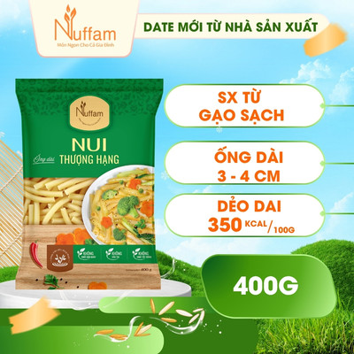 Nui Ống Dài Vàng 100% Hữu Cơ Eat Clean Giảm Cân Ăn Kiêng Nuffam - Túi 400gr