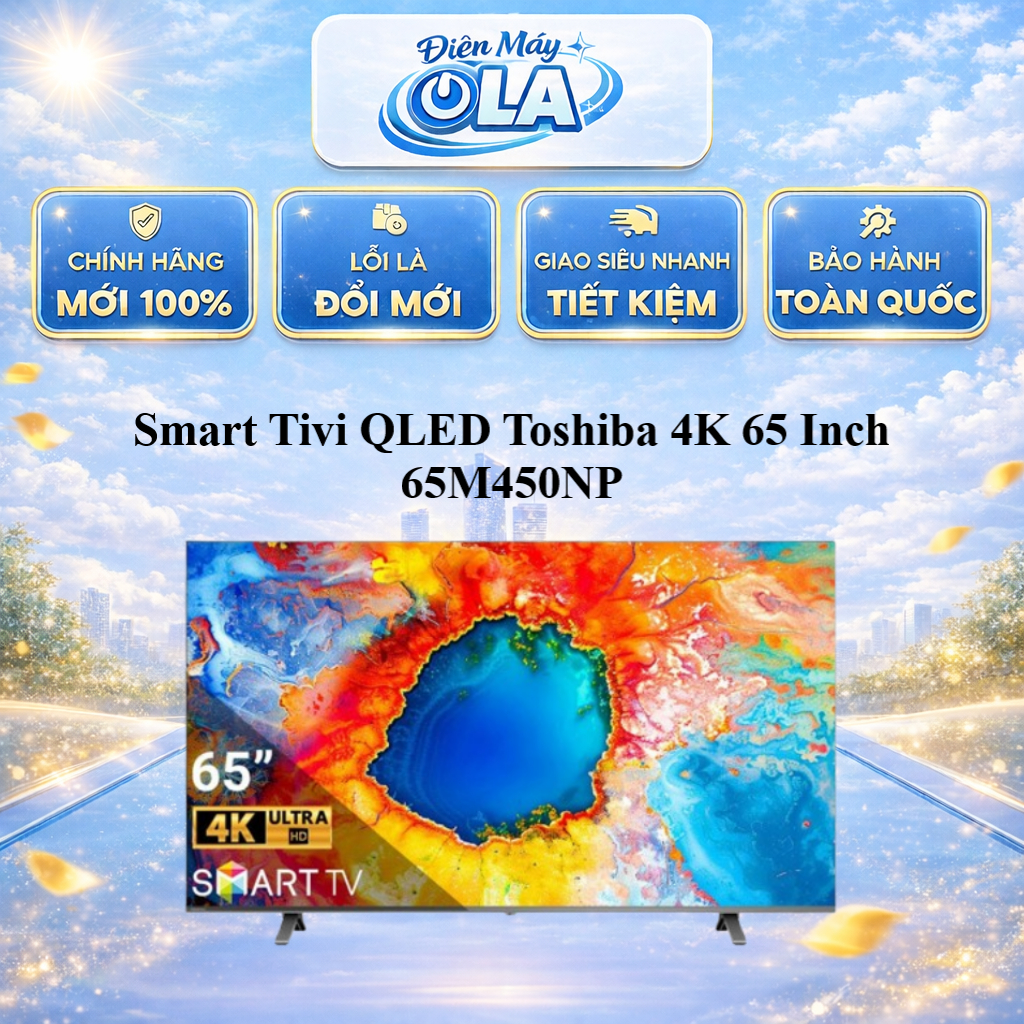 65M450NP - Smart Tivi QLED Toshiba 4K 65 inch 65M450NP - Độ phân giải 4K (UHD) - HÀNG CHÍNH HÃNG