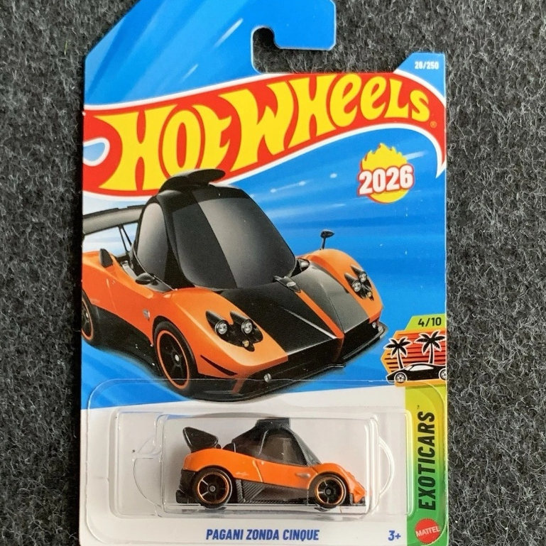 Lehuong Diecast - Xe mô hình Hot Wheels Basic Tooned Case G 2026 Pagani Zonda Cinque (Cam)
