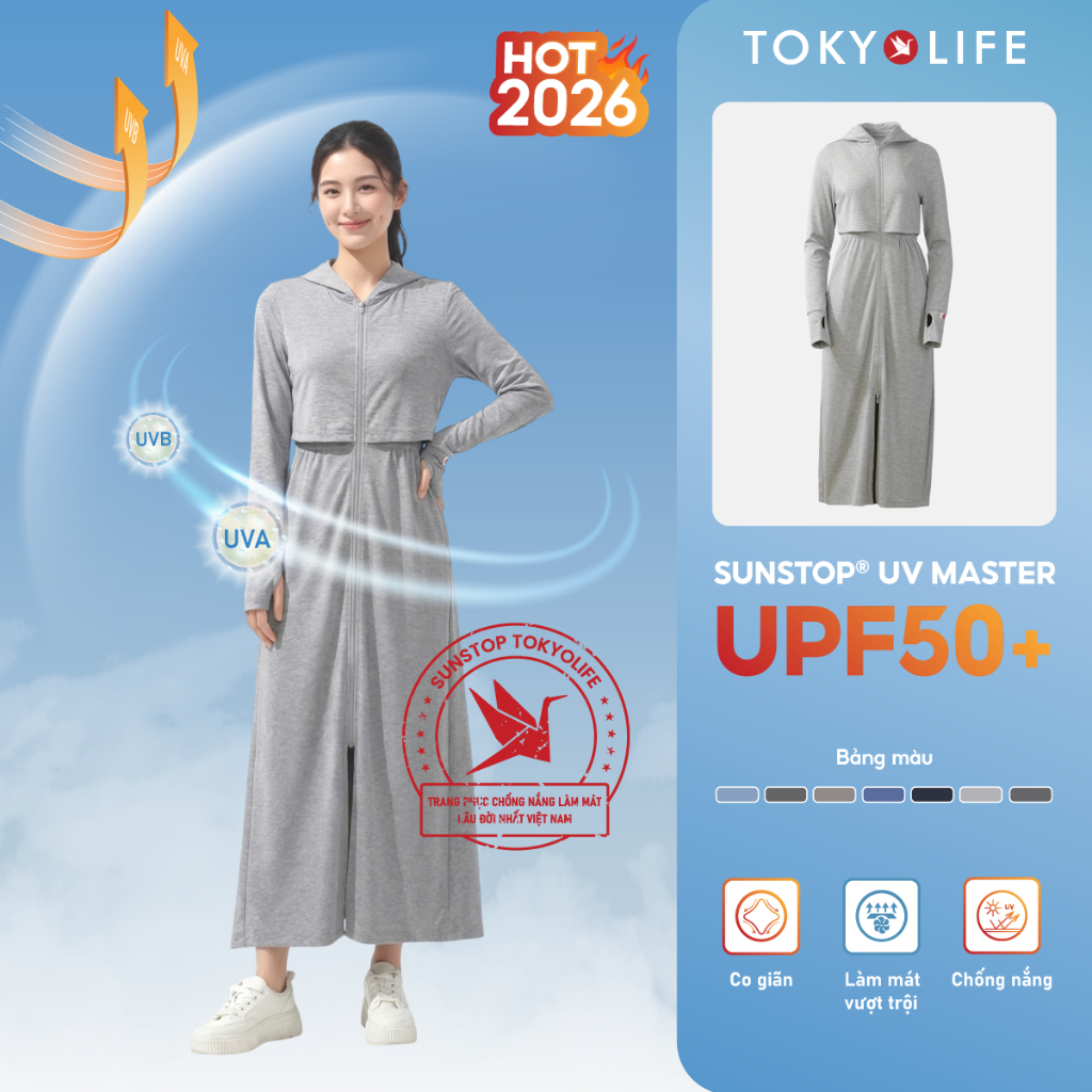 [LIVESTREAM] Áo khoác chống nắng NỮ SunStop Master chống tia UV dáng dài thoáng mát tối ưu TOKYOLIFE