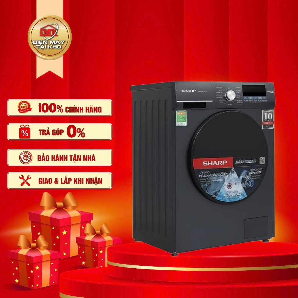 Máy giặt Sharp Inverter 9 kg ES-FM90CB-SB Mẫu mới