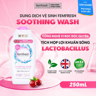 Dung Dịch Vệ Sinh Phụ Nữ Femfresh Soothing Wash - Hỗ Trợ Các Vấn Đề Vùng Kín Giúp Sạch, Thơm, Tươi Mới 250ml