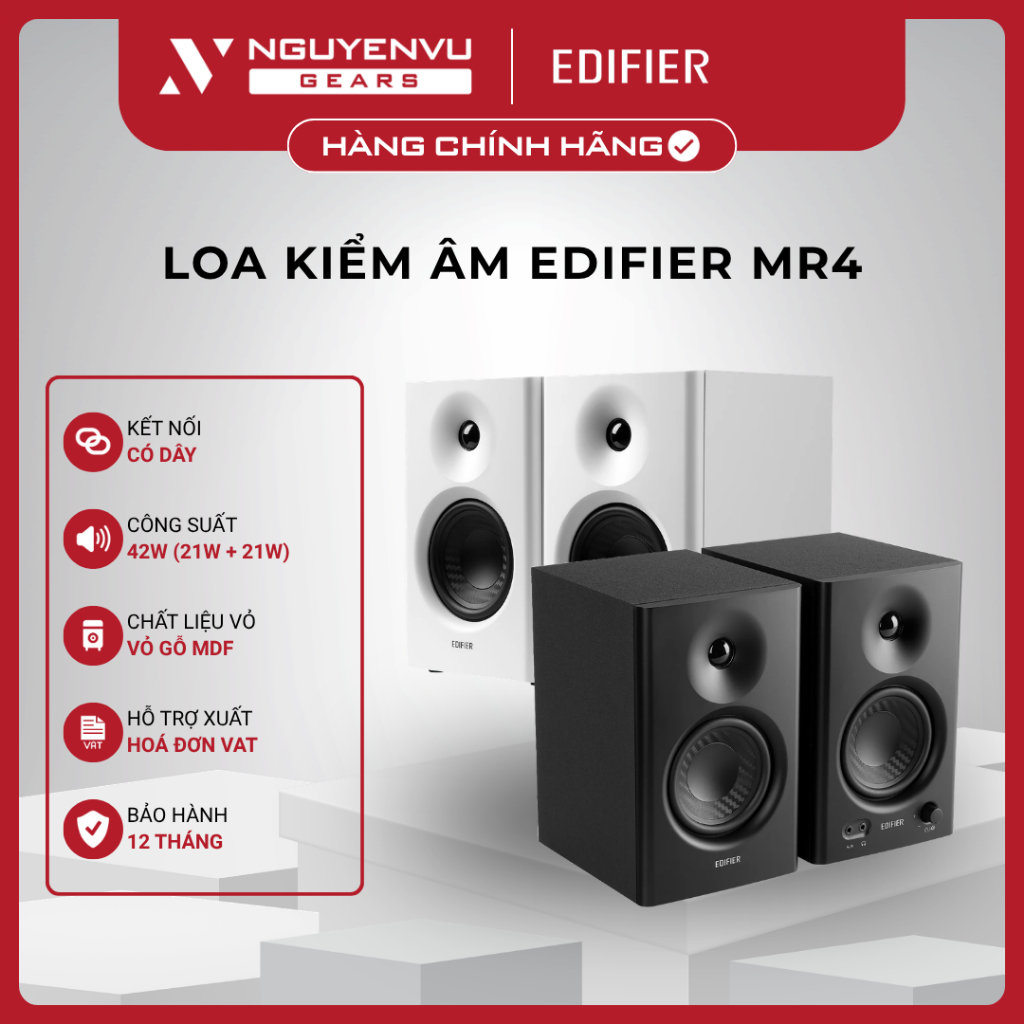 [Full VAT] Loa kiểm âm chuyên nghiệp Edifier MR4 - Công suất 42W - TRS Balanced - BH 12 Tháng