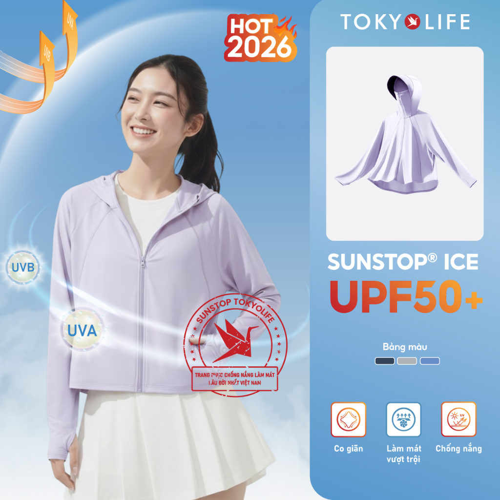 Áo khoác chống nắng TOKYOLIFE SunStop Ice kiểu dáng năng động thoáng khí bảo vệ da toàn diện 40003391 | BigBuy360 - bigbuy360.vn