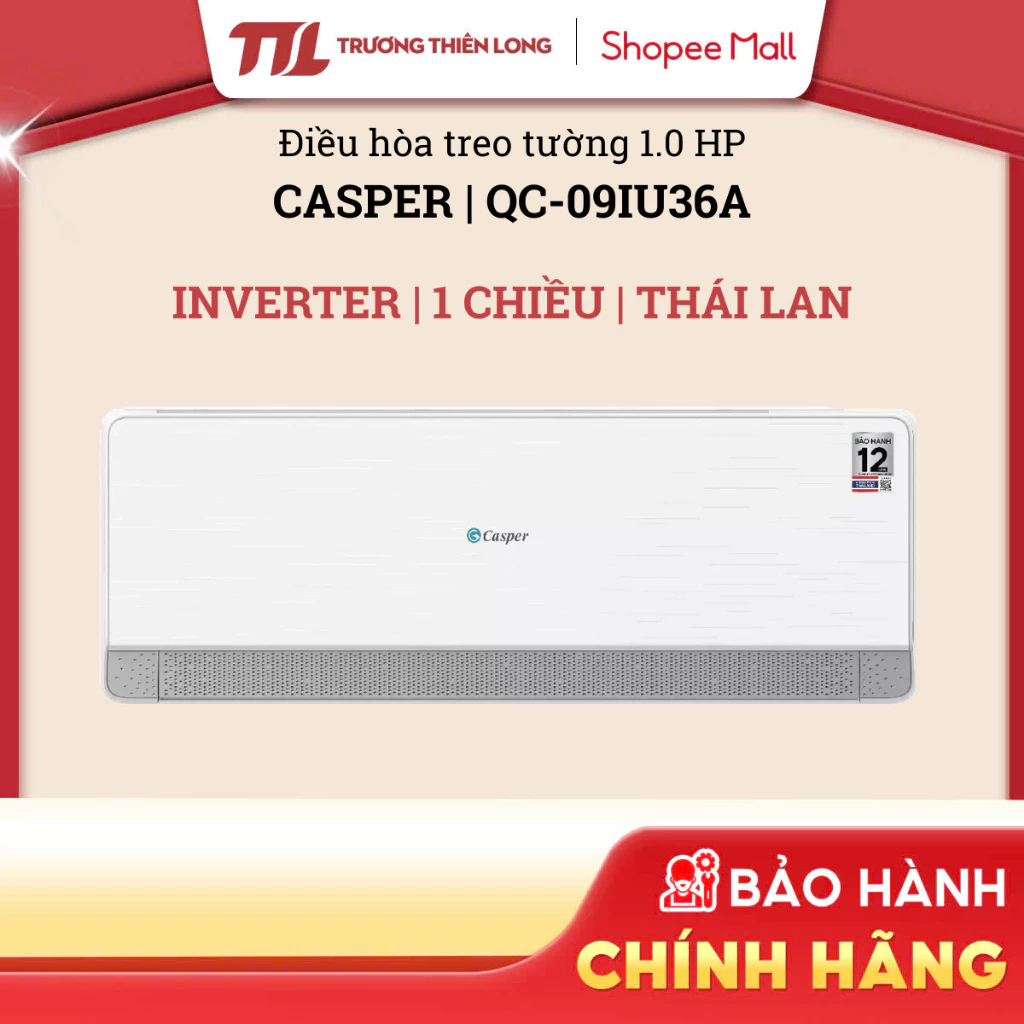 [VC 10%] QC-09IU36A | QC-09IS36 I XC-09IU38 - Điều Hoà / Máy Lạnh Inverter Casper 1 HP [TOÀN QUỐC]