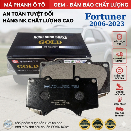 Má phanh, Bố thắng đĩa trước TOYOTA Fortuner, Hilux, Land Cruiser Prado, LEXUS LX570, GX400, GX460, 