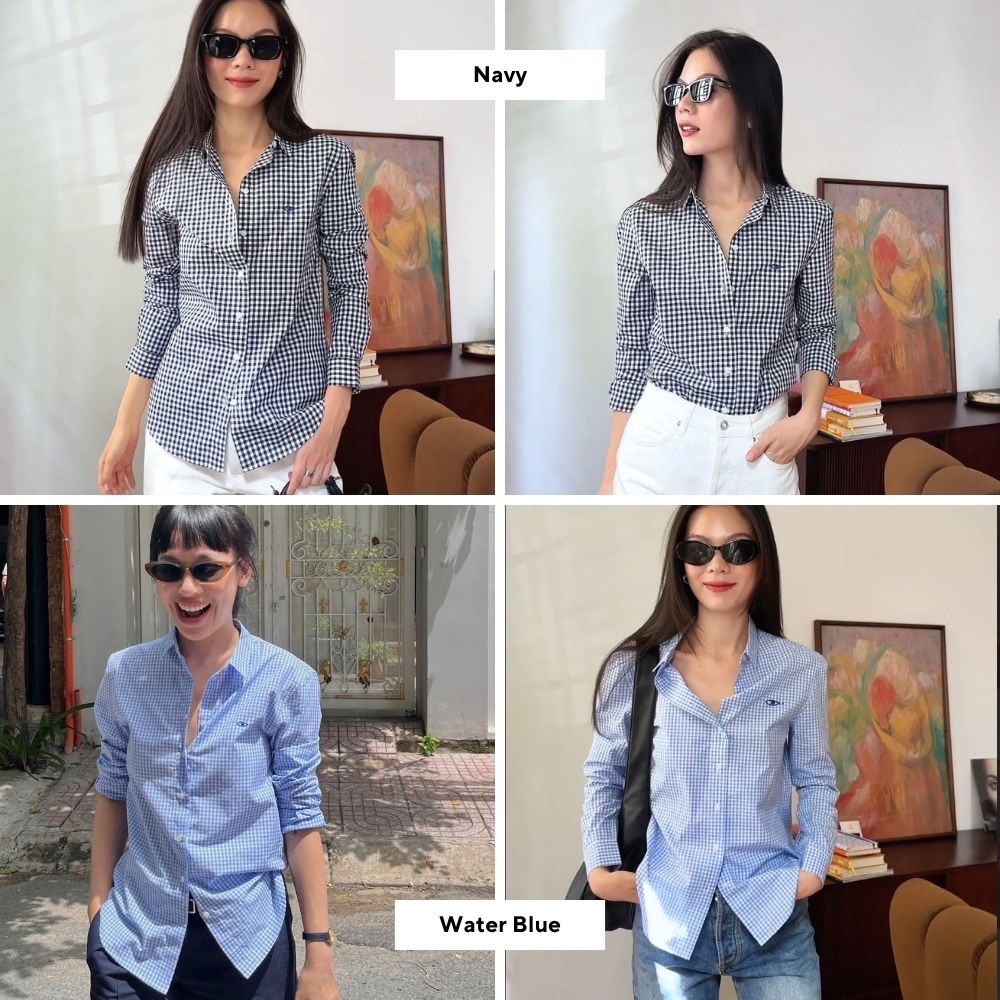 TheBlueTshirt - Áo sơ mi tay dài phom regular nữ - The A Classic Shirt - Women | BigBuy360 - bigbuy360.vn