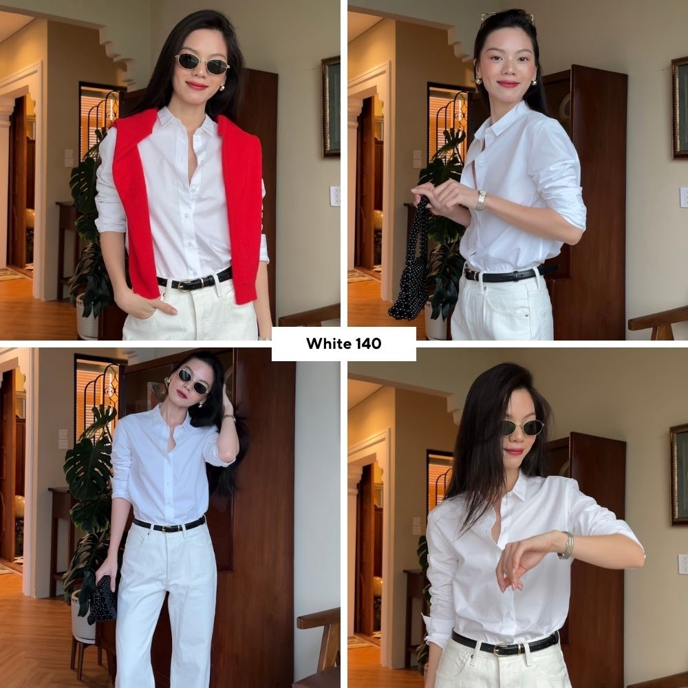 TheBlueTshirt - Áo sơ mi tay dài phom regular nữ - The A Classic Shirt - Women | BigBuy360 - bigbuy360.vn