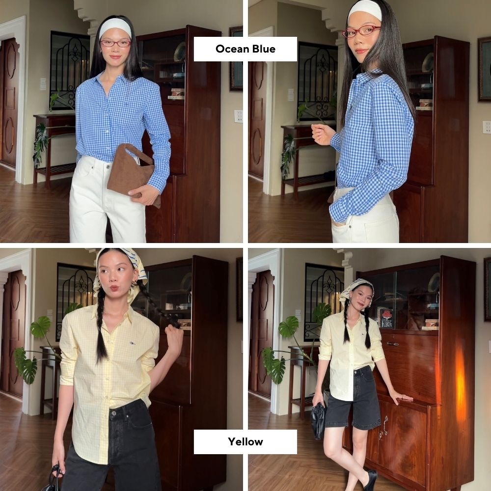 TheBlueTshirt - Áo sơ mi tay dài phom regular nữ - The A Classic Shirt - Women | BigBuy360 - bigbuy360.vn