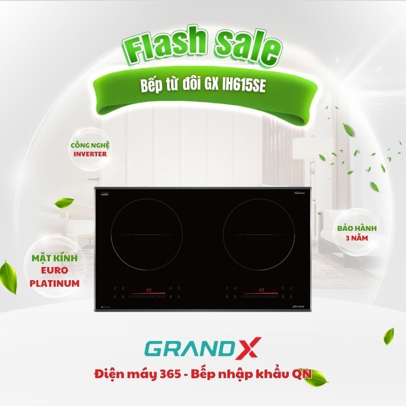 Bếp Từ Đôi GrandX GX IH615SE Cao Cấp – Slider 9 Mức, Giá Tốt