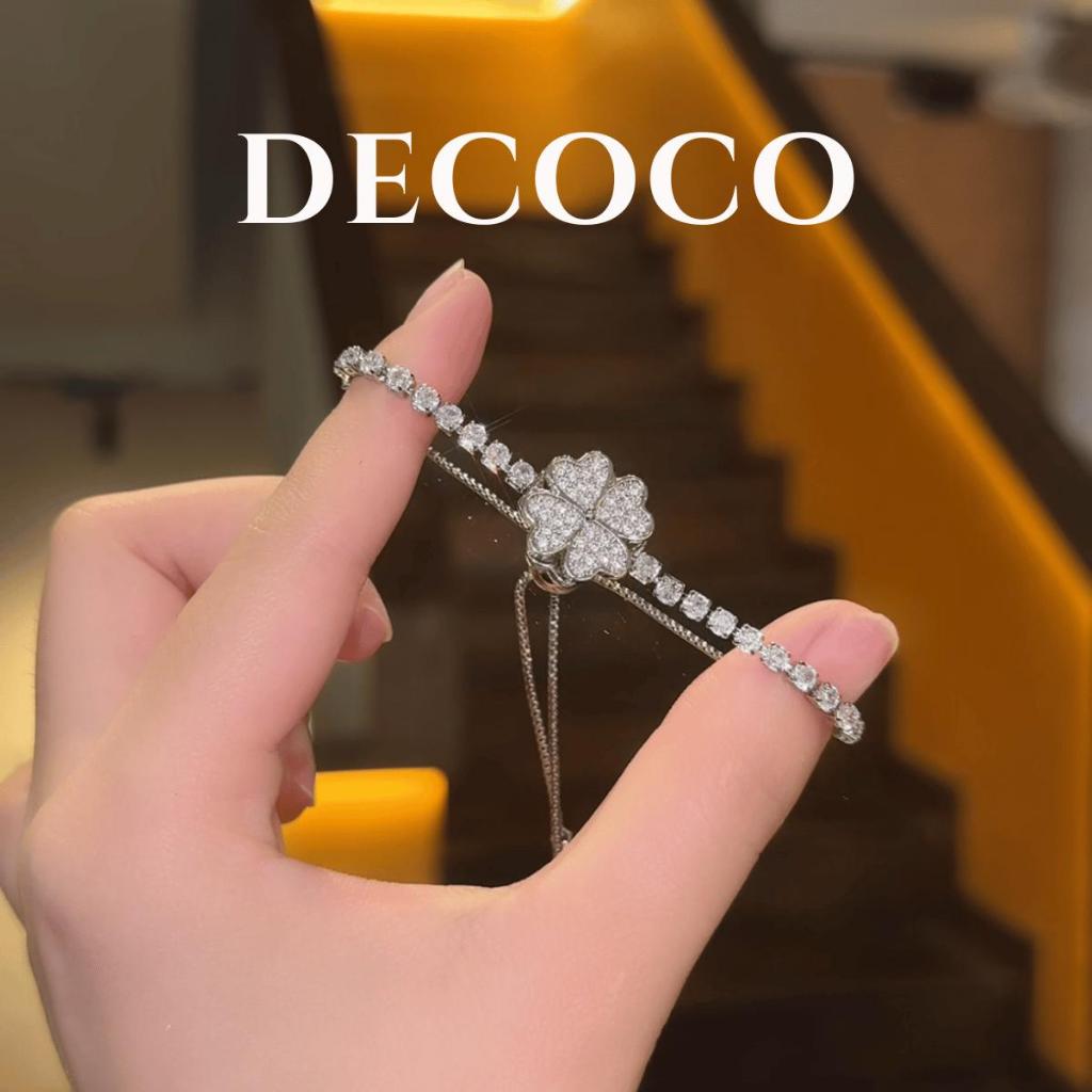 [HÀNG MỚI VỀ] Set vòng cổ và vòng tay cỏ 4 lá xoay SPIN DECOCO (kèm Túi giấy + Hộp + Thiệp) | BigBuy360 - bigbuy360.vn