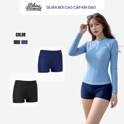 Quần bơi nữ BIKINI PASSPORT kiểu cạp cao & kín đáo - màu Xanh Navy - BS1005_NV
