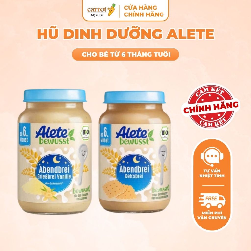 Hũ Dinh dưỡng Alete Đức 190g, Ngũ Cốc Dinh Dưỡng Alete Ăn Dặm Cho Bé Từ 6 Tháng - Mẹ Và Bé Carrot