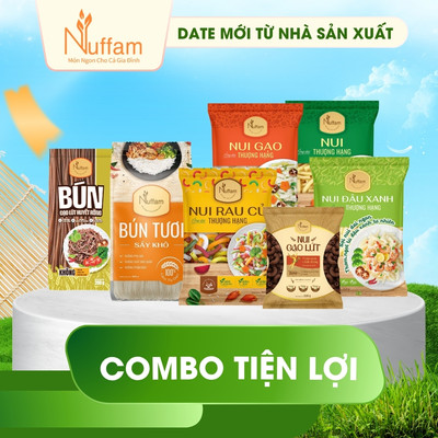 (Combo Nui+ Bún) Nui Vàng, Nui Lứt, Nui Rau Quả, Nui Gạo, Nui Đậu Xanh, Bún Tươi Sấy Khô, Bún Gạo Lứt