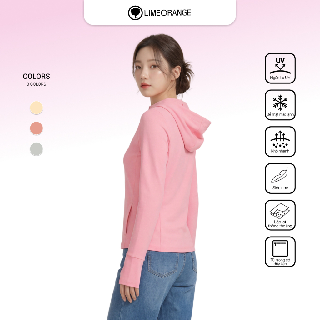 Áo Khoác Chống Nắng Kháng Khuẩn Nữ LIME ORANGE Hardskin 3 Chống UV OO24517101 | BigBuy360 - bigbuy360.vn