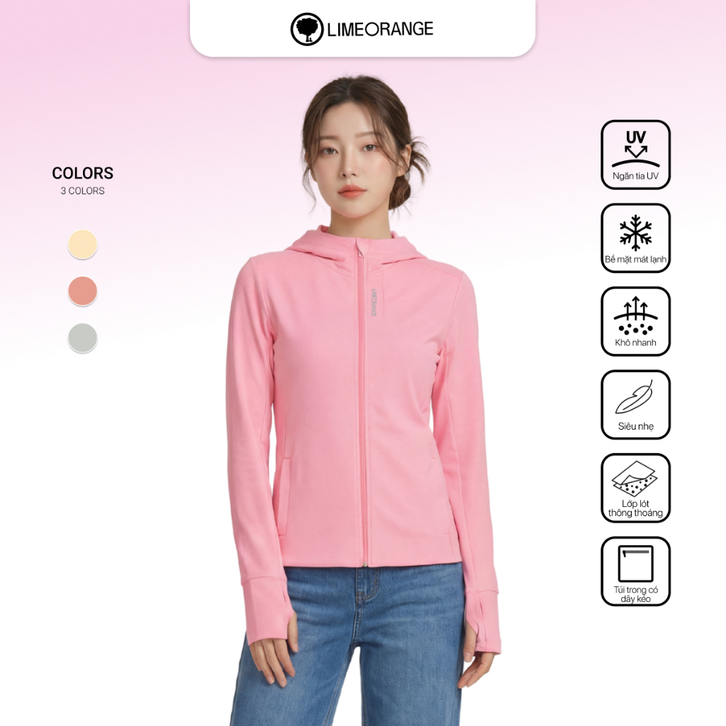 Áo Khoác Chống Nắng Kháng Khuẩn Nữ LIME ORANGE Hardskin 3 Chống UV OO24517101 | BigBuy360 - bigbuy360.vn