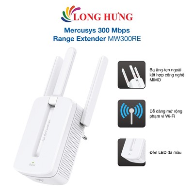 Bộ mở rộng sóng Wifi Mercusys 300 Mbps Range Extender MW300RE - Hàng chính hãng