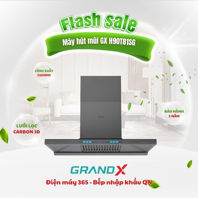 Máy Hút Mùi GrandX GX H90T81G / GX H90T81SG Chữ T 90cm, Inverter BLDC Siêu Êm