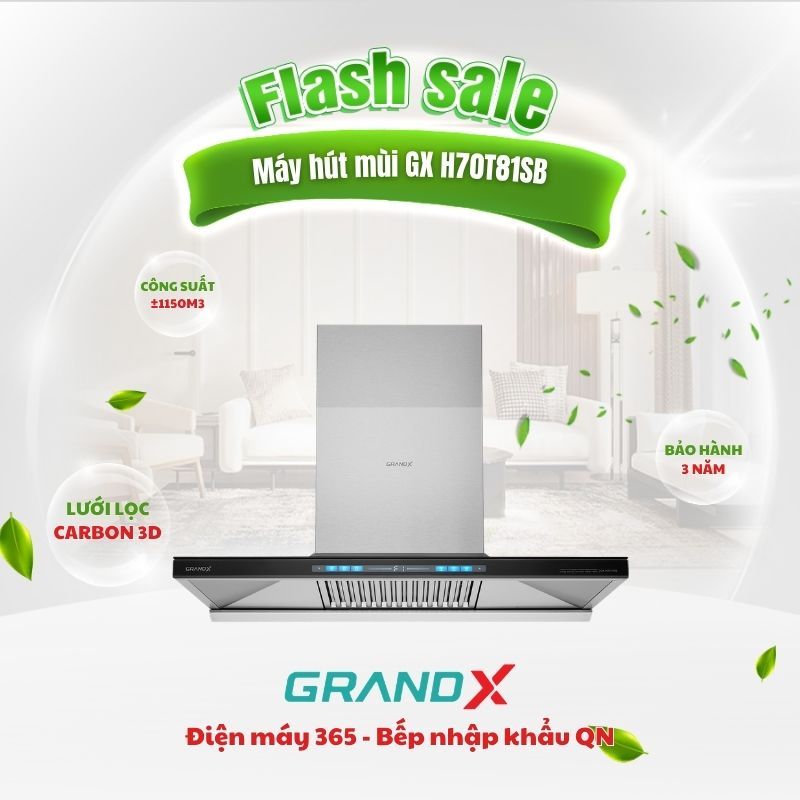 Máy Hút Mùi Áp Tường GrandX GX H70T81B Cao Cấp – Hút Mạnh 1150m³/h, Cảm Ứng