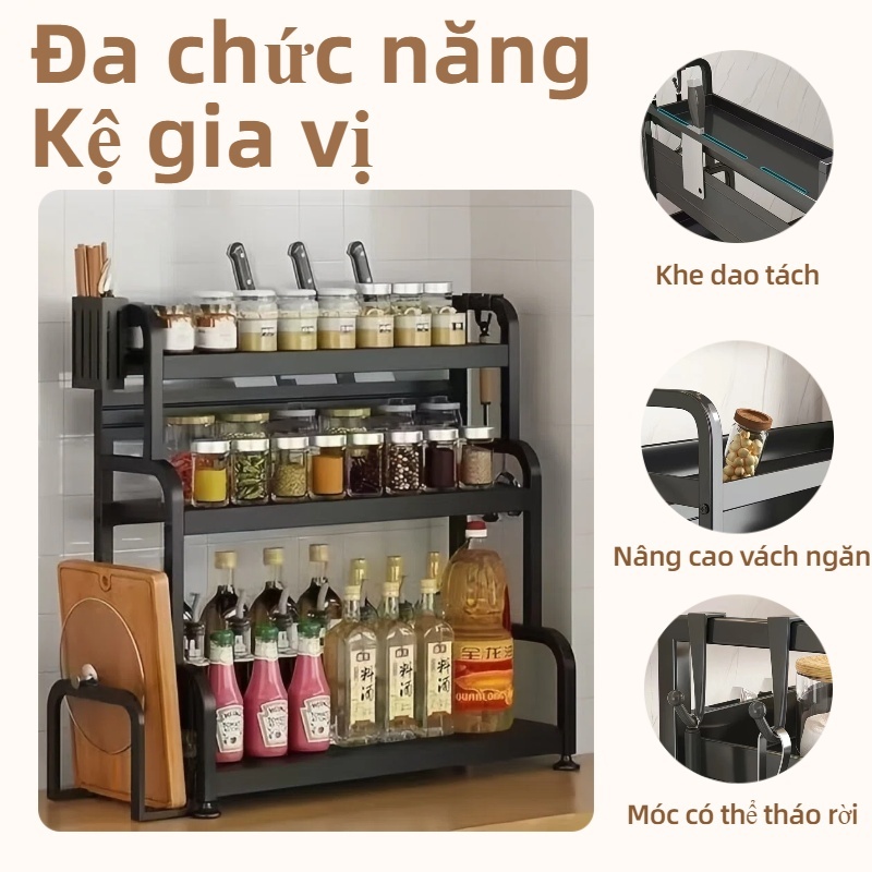 Kệ Đựng Gia Vị /3 tầng Kệ Gia Vị Công Suất Lớn Kệ /Kệ Đựng Gia Vị Nhà Bếp mẫu mớI