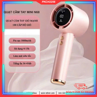 Quạt Mini Cầm Tay Pin 5000mAh Có Thể Sạc Màn Hình Hiển Thị Pin Gió Mạnh 100 Tốc Độ Turbo Phản Lực