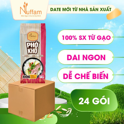 ( 1 Thùng - 24 Gói ) Phở Khô Hữu Cơ Nuffam Dai Ngon Tự Nhiên 300g