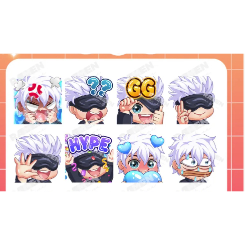 Gojo Satoru Chibi Twitch Emotes: Gojo Satoru keychain