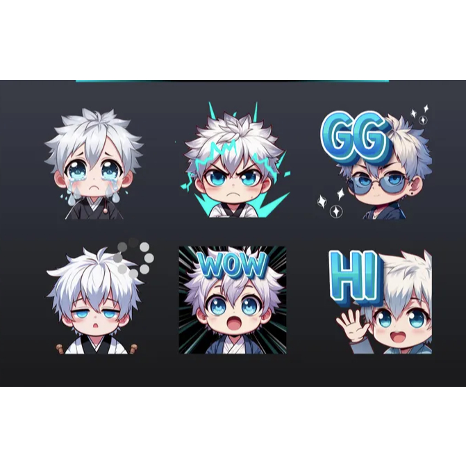 Animated Chibi Gojo Emotes keychain