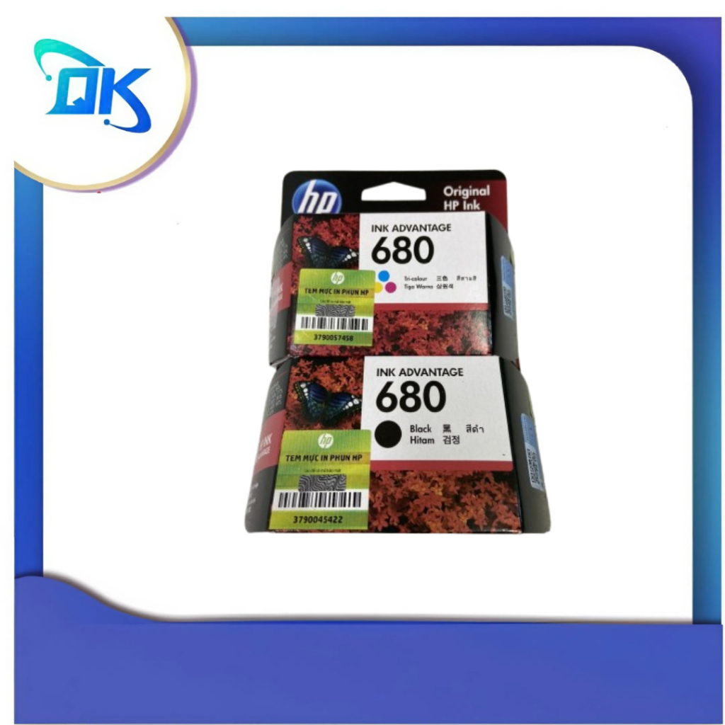 Combo Bộ 2 mực in phun HP 680 BLACK ( F6V27AA ) và HP 680 Màu TRI - COLOR ( F6V26AA ) - Hàng Chính H