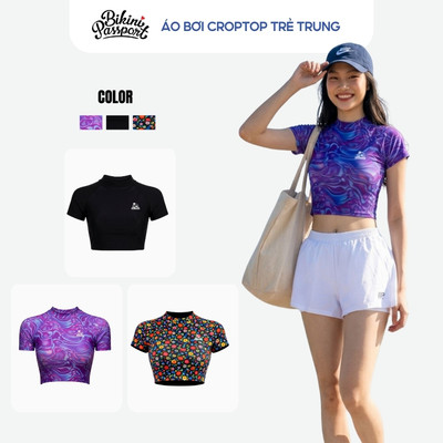 Áo bơi kín nữ croptop năng động đi biển - Bikini Passport - BSV240_PP