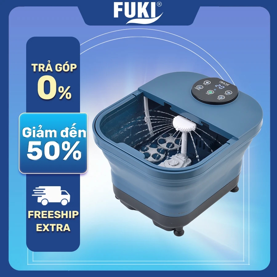 Bồn ngâm chân gấp gọn có 6 con lăn OKACHI JP-100