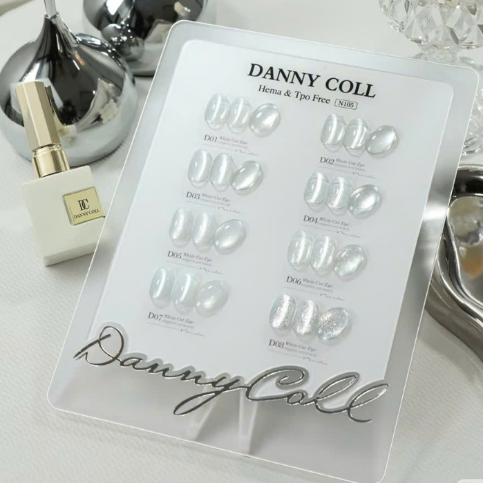 Set sơn gel Mắt Mèo Trong Suốt Danny Coll 8 màu Free Hema + Free TPO + Tặng kèm bảng màu