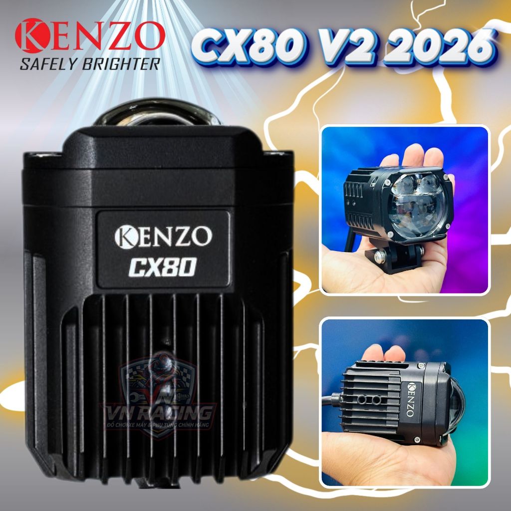 Kenzo CX80, Đèn Bi LED Kenzo CX80 70W Trợ Sáng Cực Mạnh Ánh Sáng Xa Gần Rõ Nét Dành Cho Xe Máy Ô Tô
