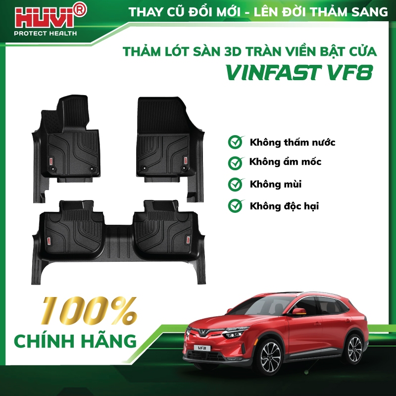 |PHILIPPINES| |TẶNG LÓT RỐI| Thảm lót sàn ô tô Vinfast VF8 2023-2026 Eco tràn viền bậc cửa Huvi