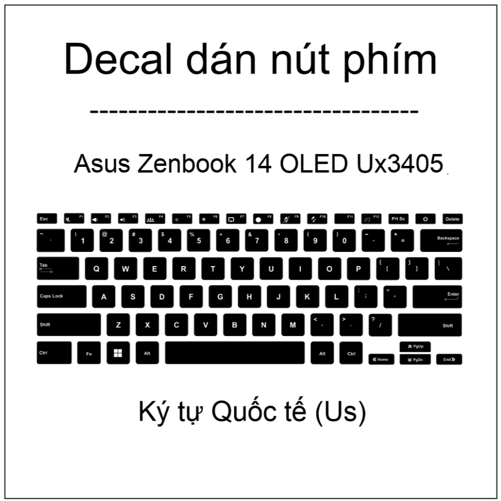 Decal dán nút phím cho máy Asus Zenbook 14 OLED UX3405