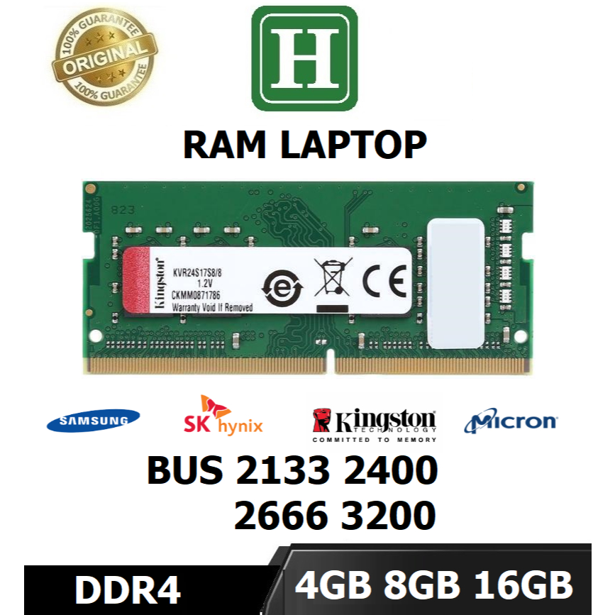 Ram laptop DDR4 8GB, 16GB bus 2133, 2400, 2666, 3200 - hàng zin chính hãng bảo hành 6 tháng