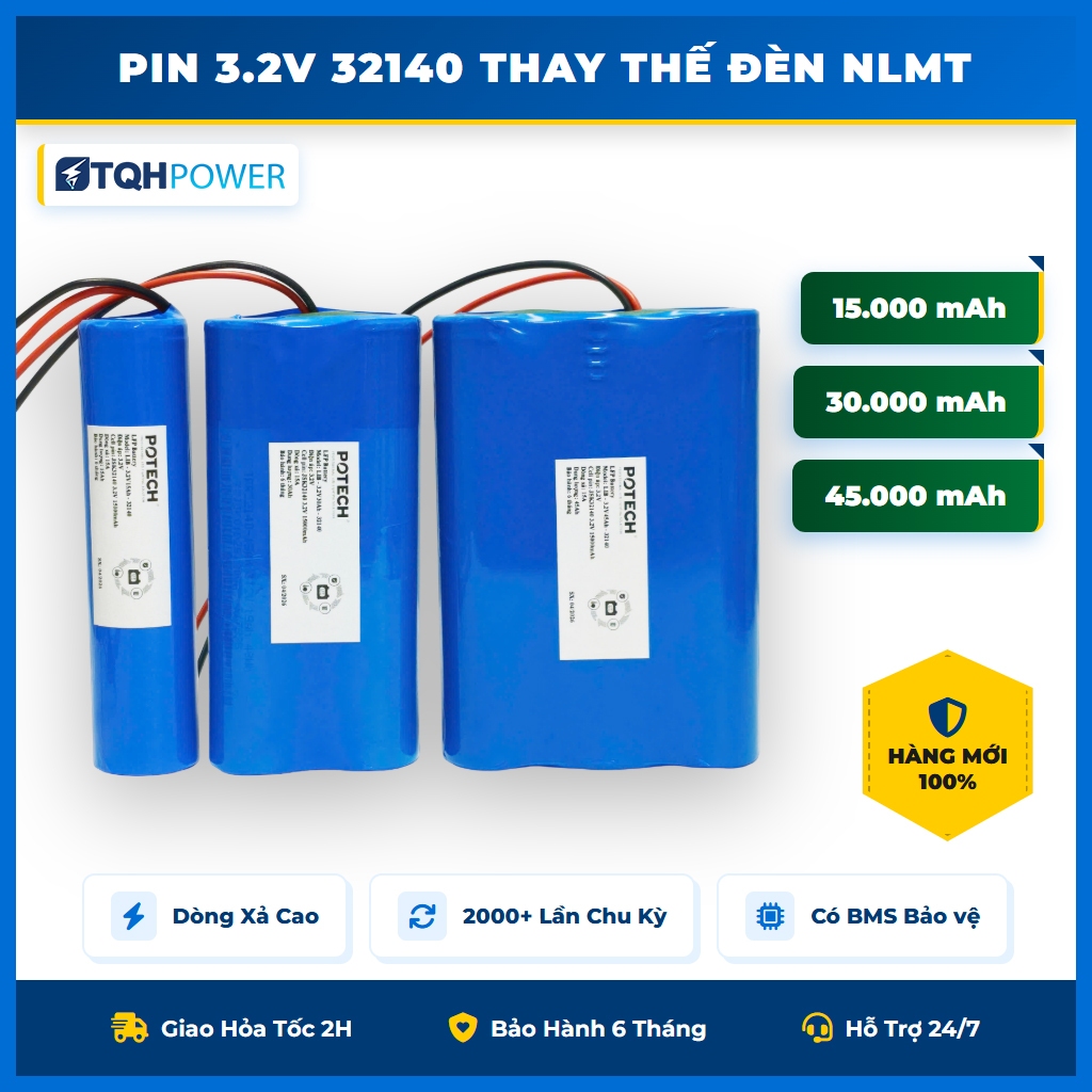 Khối 3.2V Đèn Năng Lượng Mặt Trời (15000mAh / 30000mAh / 45000mAh) Cell IFR32140 - Mới 100%