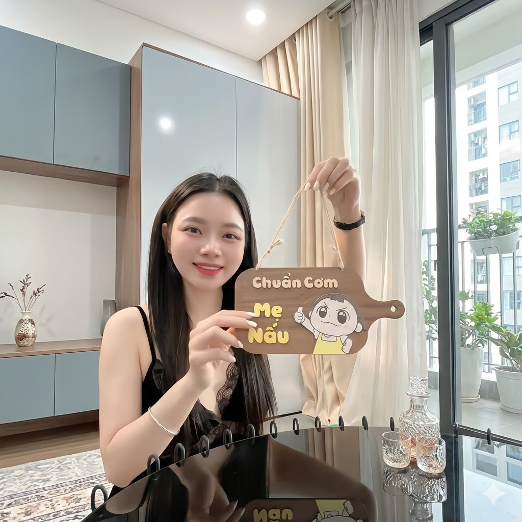 Tranh treo decor chuẩn cơm mẹ nấu hottrend decor phòng vui vẻ , bảng gỗ trang trí phòng khách , deco