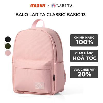 Balo Laptop Larita Classic Basic 13"  – Balo Thời Trang Nam Nữ Bền Bỉ, Kháng Nước Tối Ưu, Ngăn Laptop 13inch