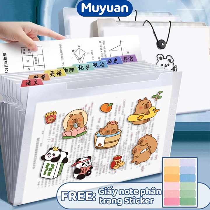 Túi Đựng Tài Liệu A4 MUYUAN – Tệp Nhiều Ngăn, Kẹp File Văn Phòng