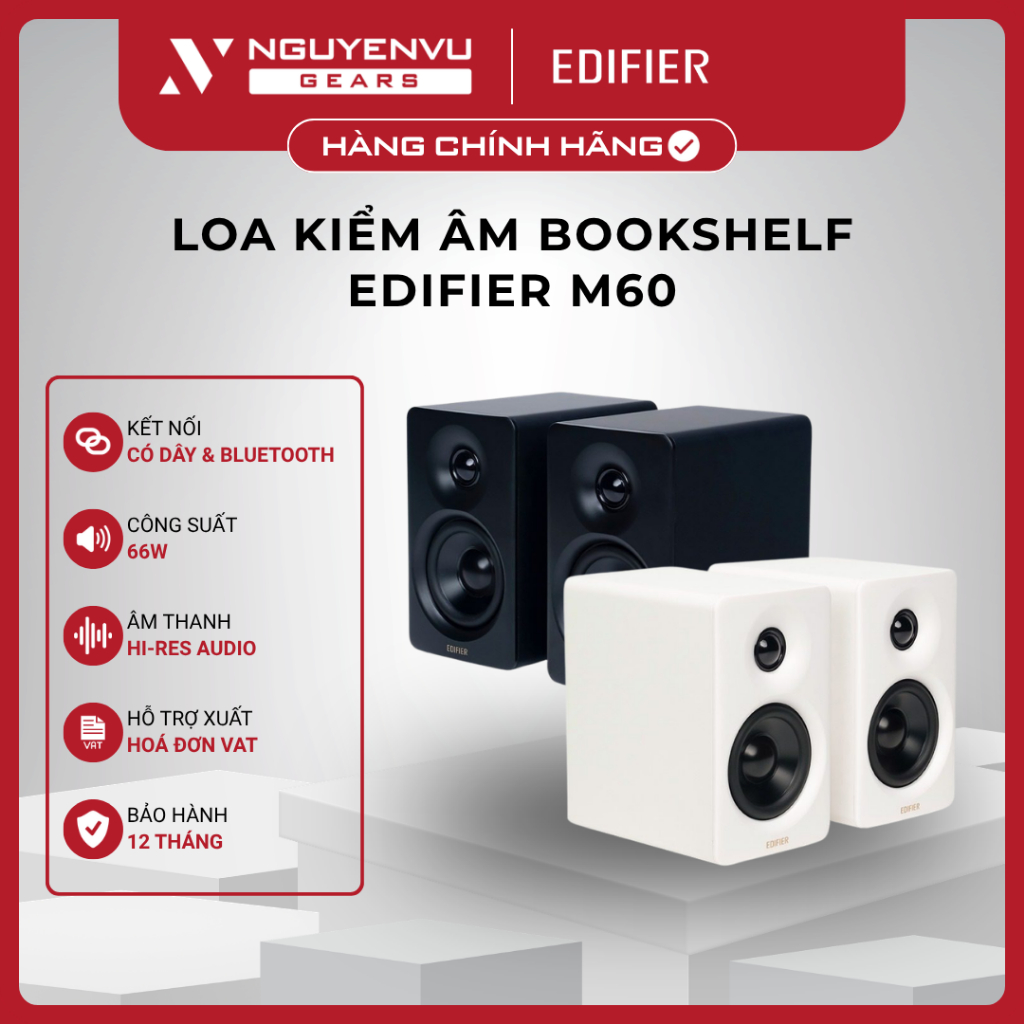 [Full VAT] Loa Bluetooth EDIFIER M60 - Hi-Res Audio, LDAC, Kèm Chân Đế - BH 12 THÁNG