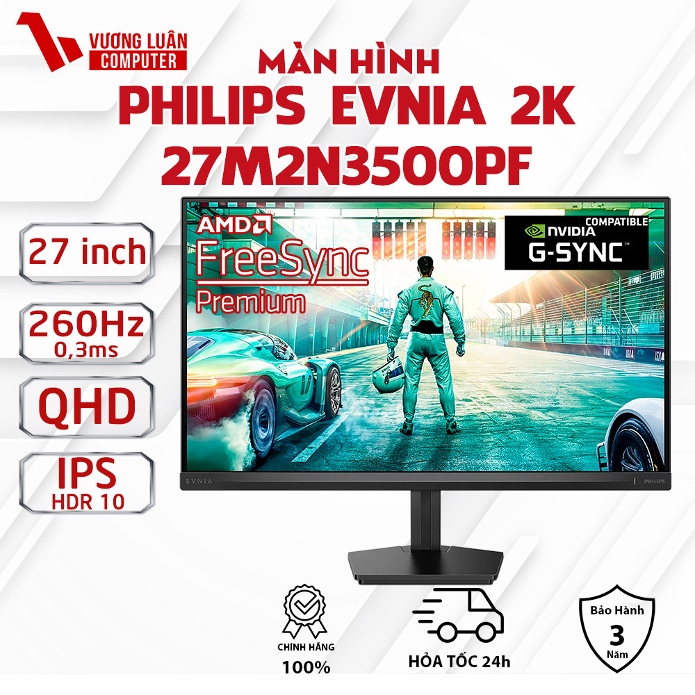 Màn hình Gaming Philips Evnia 27M2N3500PF 27" IPS 2K 260Hz 0,3ms HDR10 10bit màu - Chính hãng