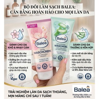Sữa rửa mặt Balea, CIEN, dành cho da khô, da thường và hỗn hợp 150ml của Đức